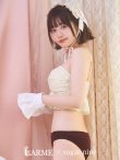画像2: 【ビキニ】【水着】フリルレースビキニ /ベアトップ/ペプラム/2点セット[YMT] (2)