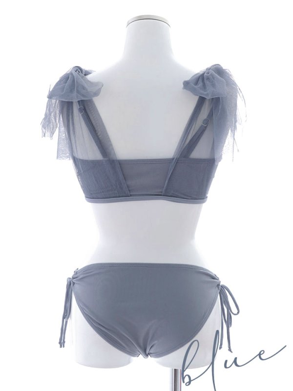 画像42: 【即日発送】【ビキニ】【水着】チュールリボン バストアップ ビキニ 2点セット[YMT] (42)