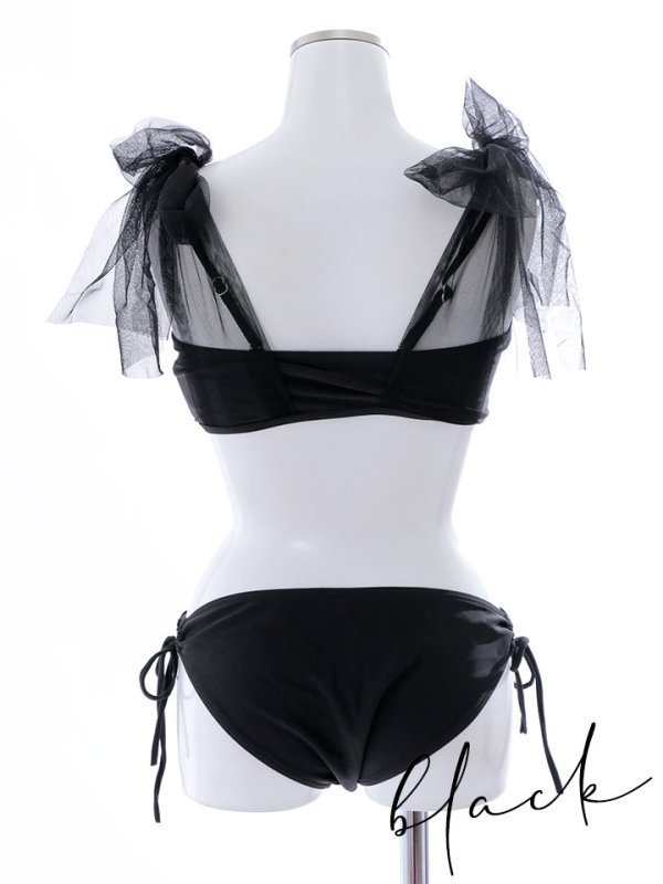 画像44: 【即日発送】【ビキニ】【水着】チュールリボン バストアップ ビキニ 2点セット[YMT] (44)