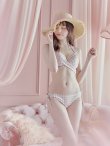 画像28: 【ビキニ】【水着】千鳥格子柄  バッククロスリボン クロスビキニ 2点セット[YMT] (28)
