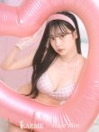 画像2: 【ビキニ】【水着】千鳥格子柄  バッククロスリボン クロスビキニ 2点セット[YMT] (2)