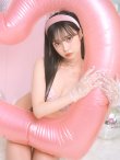 画像8: 【ビキニ】【水着】千鳥格子柄  バッククロスリボン クロスビキニ 2点セット[YMT] (8)