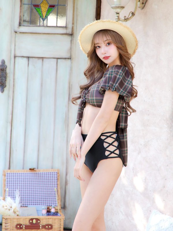 画像10: 【即日発送】【ビキニ】【水着】パフスリーブ2wayビキニ[M214-SW-23PY][YMT] (10)