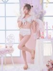 画像4: 【ビキニ】【水着】パフスリーブ 2way ツイードプリント ビキニ 2点セット[YMT] (4)