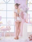 画像6: 【ビキニ】【水着】パフスリーブ 2way ツイードプリント ビキニ 2点セット[YMT] (6)