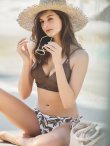 画像5: 【ビキニ】【水着】ブラウン/ニュアンス柄ヘルシービキニ[YMT] (5)