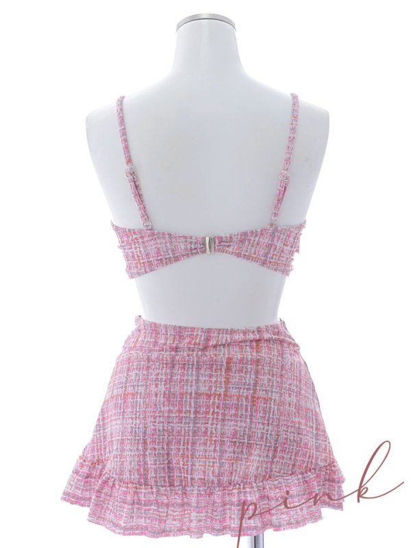 画像44: 【即日発送】【ビキニ】【水着】2WAYツイード柄ビッグリボンビキニ 2点セット[YMT] (44)