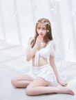 画像21: 【即日発送！】【ビキニ】ドットシアースリーブスカート付きビキニ 3点セット【水着】[YMT] (21)