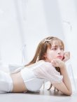 画像27: 【即日発送！】【ビキニ】ドットシアースリーブスカート付きビキニ 3点セット【水着】[YMT] (27)