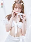 画像17: 【即日発送！】【ビキニ】ドットシアースリーブスカート付きビキニ 3点セット【水着】[YMT] (17)