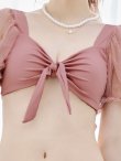画像20: 【即日発送！】【ビキニ】ドットシアースリーブスカート付きビキニ 3点セット【水着】[YMT] (20)
