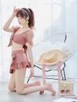 画像11: 【即日発送！】【ビキニ】ドットシアースリーブスカート付きビキニ 3点セット【水着】[YMT] (11)