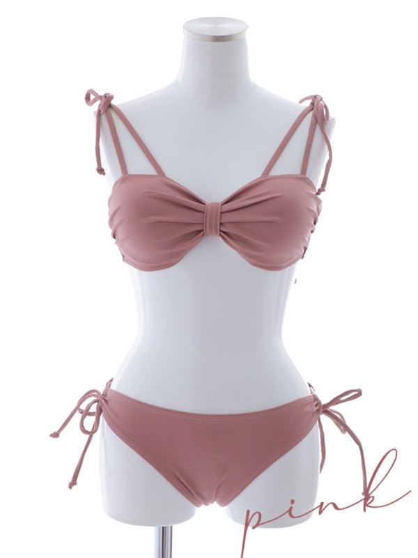 画像36: 【即日発送】【ビキニ】【水着】ショルダー紐シンプルビキニ 2点セット[YMT] (36)