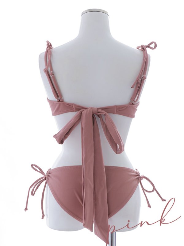 画像37: 【即日発送】【ビキニ】【水着】ショルダー紐シンプルビキニ 2点セット[YMT] (37)