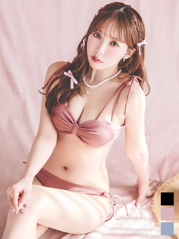 画像7: 【即日発送】【ビキニ】【水着】ショルダー紐シンプルビキニ 2点セット（MG-K018）[YMT] (7)