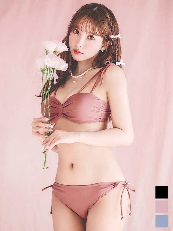 画像9: 【即日発送】【ビキニ】【水着】ショルダー紐シンプルビキニ 2点セット（MG-K018）[YMT] (9)