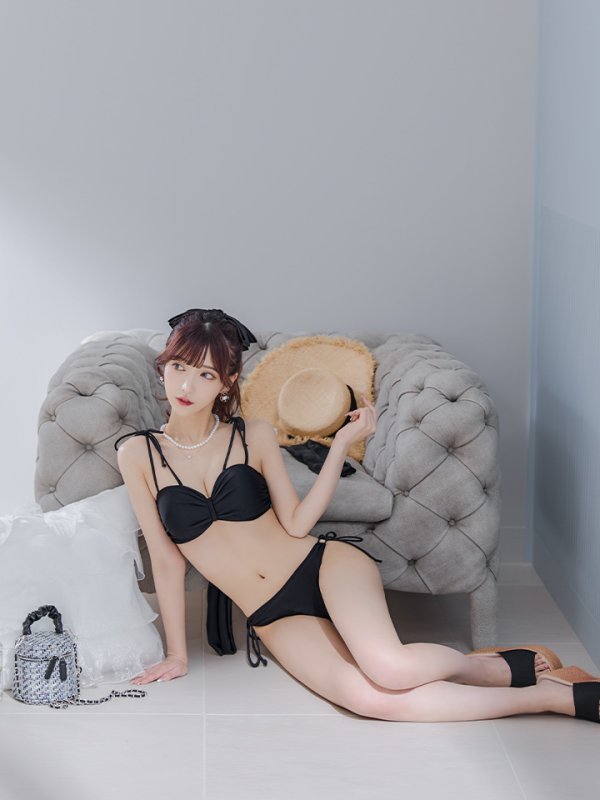 画像25: 【即日発送】【ビキニ】【水着】ショルダー紐シンプルビキニ 2点セット[YMT] (25)