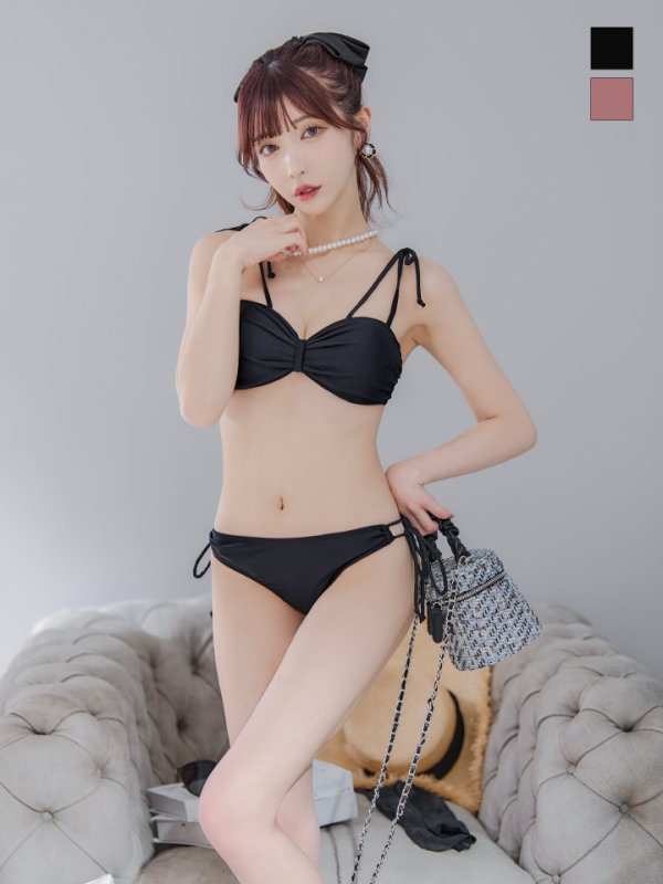 画像30: 【即日発送】【ビキニ】【水着】ショルダー紐シンプルビキニ 2点セット[YMT] (30)