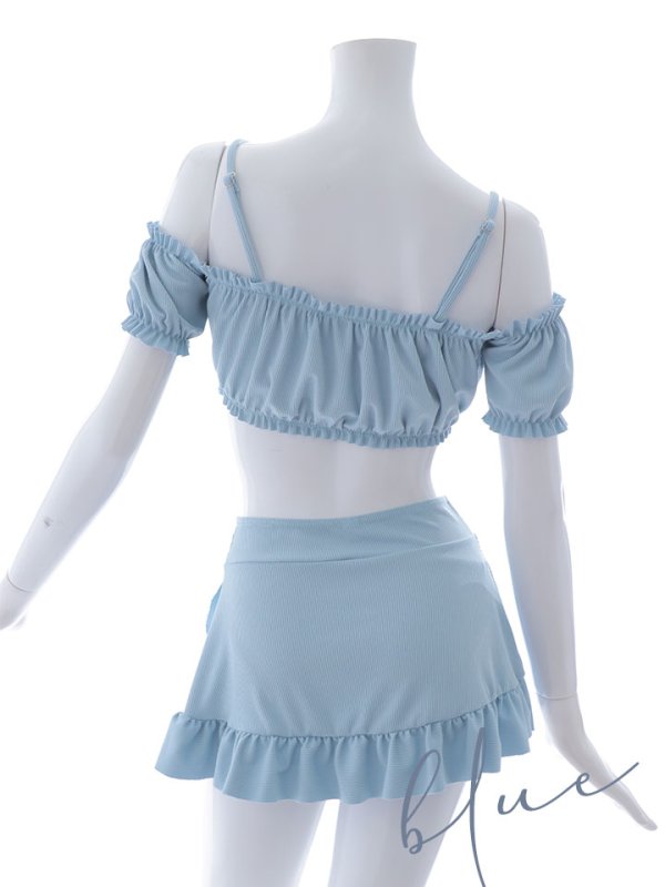 画像23: 【即日発送】【ビキニ】【水着】袖付きシャーリングトップス 4点セット[YMT] (23)