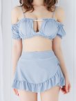 画像17: 【即日発送！】【ビキニ】【水着】袖付きシャーリングトップス 4点セット【予約 / 7月上旬発送予定】[YMT] (17)