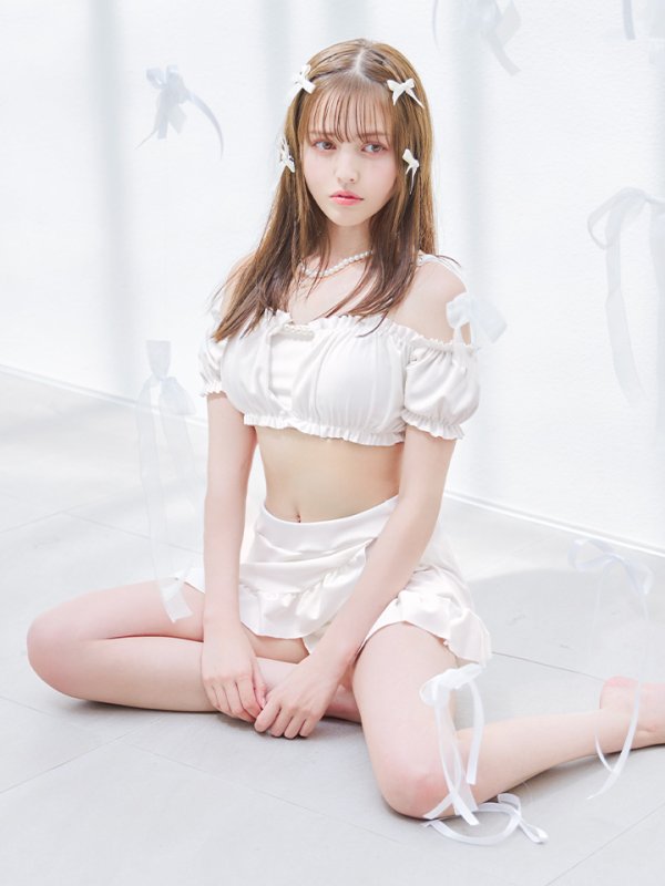 画像26: 【即日発送】【ビキニ】【水着】袖付きシャーリングトップス 4点セット[YMT] (26)