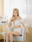 画像14: 【ビキニ】【水着】袖付きシャーリングトップス 4点セット【予約 / 7月上旬発送予定】[YMT] (14)