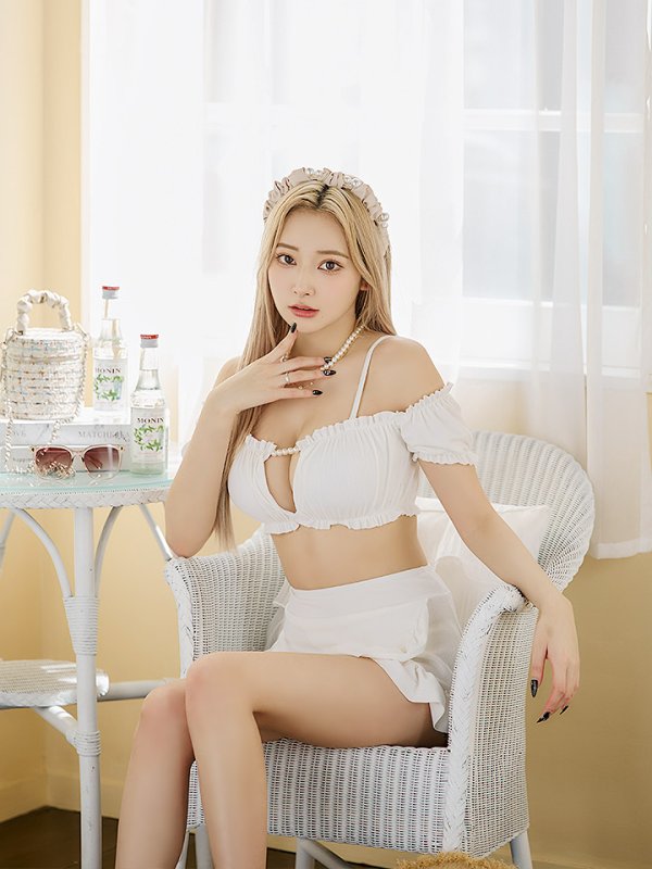 画像14: 【即日発送】【ビキニ】【水着】袖付きシャーリングトップス 4点セット[YMT] (14)