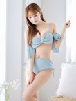 画像30: 【ビキニ】【水着】ハイウエストビッグラメリボン&ビジューキャミソールビキニ 2点セット【予約 / 7月下旬発送予定】[YMT] (30)