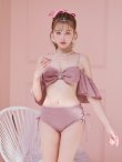 画像28: 【ビキニ】【水着】ハイウエストビッグラメリボン&ビジューキャミソールビキニ 2点セット【予約 / 6月下旬発送予定】[YMT] (28)