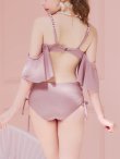 画像35: 【ビキニ】【水着】ハイウエストビッグラメリボン&ビジューキャミソールビキニ 2点セット【予約 / 6月下旬発送予定】[YMT] (35)