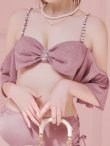 画像36: 【ビキニ】【水着】ハイウエストビッグラメリボン&ビジューキャミソールビキニ 2点セット【予約 / 6月下旬発送予定】[YMT] (36)