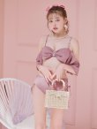 画像26: 【ビキニ】【水着】ハイウエストビッグラメリボン&ビジューキャミソールビキニ 2点セット【予約 / 6月下旬発送予定】[YMT] (26)