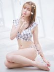 画像16: 【即日発送！】【ビキニ】バックリボン肩フリルツイード柄ビキニ 2点セット【水着】[YMT] (16)