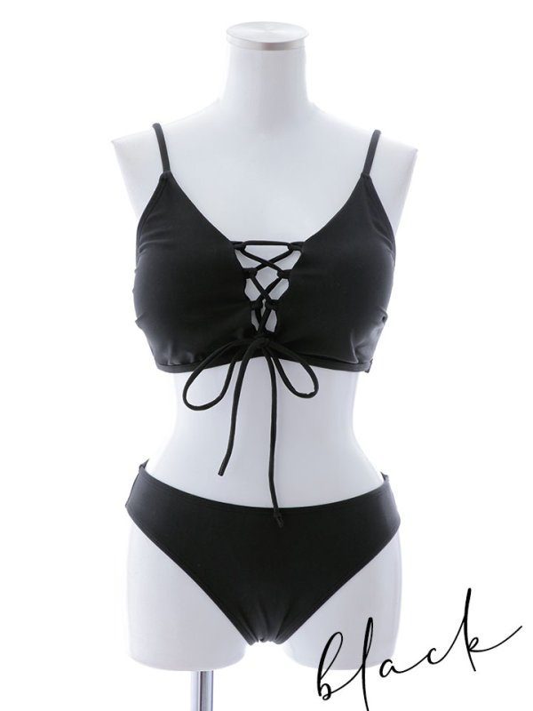 画像21: 【即日発送!】【ビキニ】【水着】レースアップトライアングルビキニ 2点セット[YMT] (21)