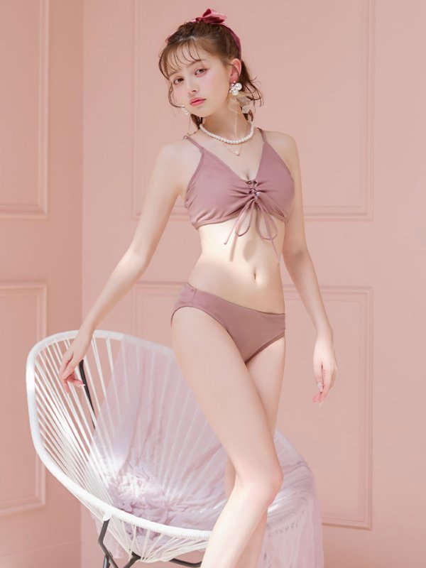 画像17: 【即日発送!】【ビキニ】【水着】レースアップトライアングルビキニ 2点セット[YMT] (17)