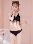 画像2: 【即日発送!】【ビキニ】【水着】レースアップトライアングルビキニ 2点セット[YMT] (2)