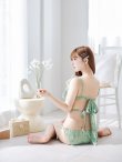画像12: 【ビキニ】【水着】肩フリルツイード柄ビキニ 2点セット[YMT] (12)