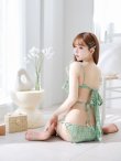 画像13: 【ビキニ】【水着】肩フリルツイード柄ビキニ 2点セット[YMT] (13)