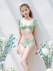 画像30: 【ビキニ】【水着】肩フリルツイード柄ビキニ 2点セット[YMT] (30)