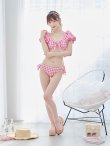 画像16: 【即日発送！】【ビキニ】【水着】ギンガムチェックパフスリビキニ 2点セット[YMT] (16)