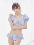 画像25: 【即日発送！】【ビキニ】【水着】ギンガムチェックパフスリビキニ 2点セット[YMT] (25)