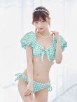 画像38: 【即日発送！】【ビキニ】【水着】ギンガムチェックパフスリビキニ 2点セット[YMT] (38)