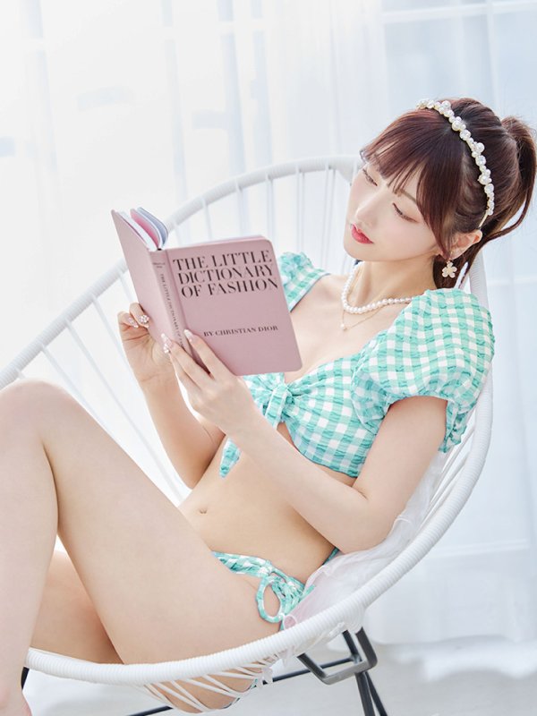 画像39: 【即日発送！】【ビキニ】【水着】ギンガムチェックパフスリビキニ 2点セット[YMT] (39)