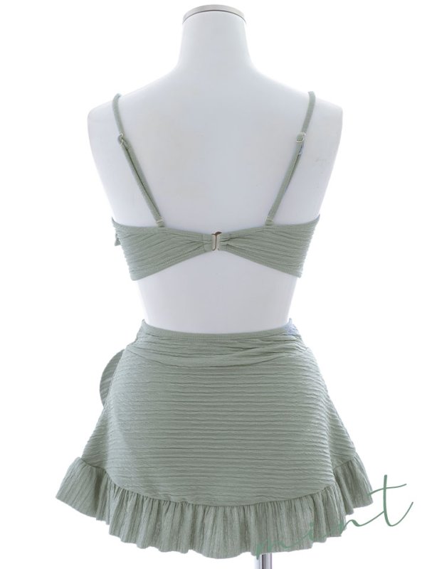 画像23: 【即日発送！】【ビキニ】【水着】ワッフル生地ビッグリボンビキニ 4点セット[YMT] (23)