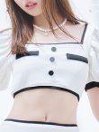 画像34: 【即日発送！】【ビキニ】韓国っぽパフスリパイピングビキニ 2点セット【水着】[YMT] (34)