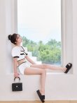 画像5: 【即日発送！】【ビキニ】韓国っぽパフスリパイピングビキニ 2点セット【水着】[FB01] (5)