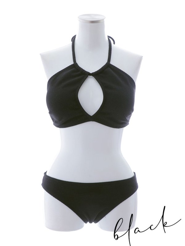 画像44: 【即日発送】【ビキニ】【水着】ホルターネックリブシンプルビキニ 2点セット[YMT] (44)