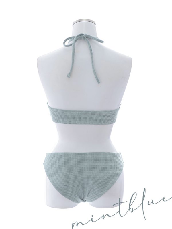 画像43: 【即日発送】【ビキニ】【水着】ホルターネックリブシンプルビキニ 2点セット[YMT] (43)