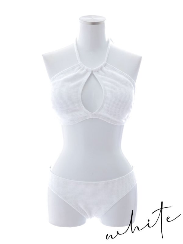 画像48: 【即日発送】【ビキニ】【水着】ホルターネックリブシンプルビキニ 2点セット[YMT] (48)