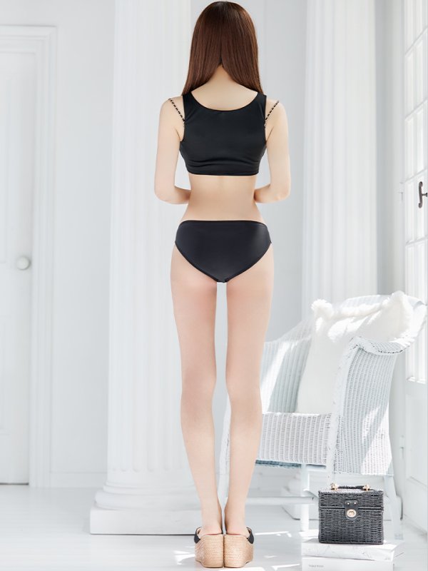 画像13: 【即日発送】【ビキニ】【水着】バストオープン＆ジップチェーンビキニ 2点セット[YMT] (13)